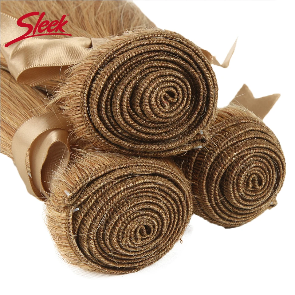 Sleek Blonde 27 Color Mink Brazilian Silky Straight Natural Remy Human Hair Weave Bundles 8 To 28 Inches Hair Extension