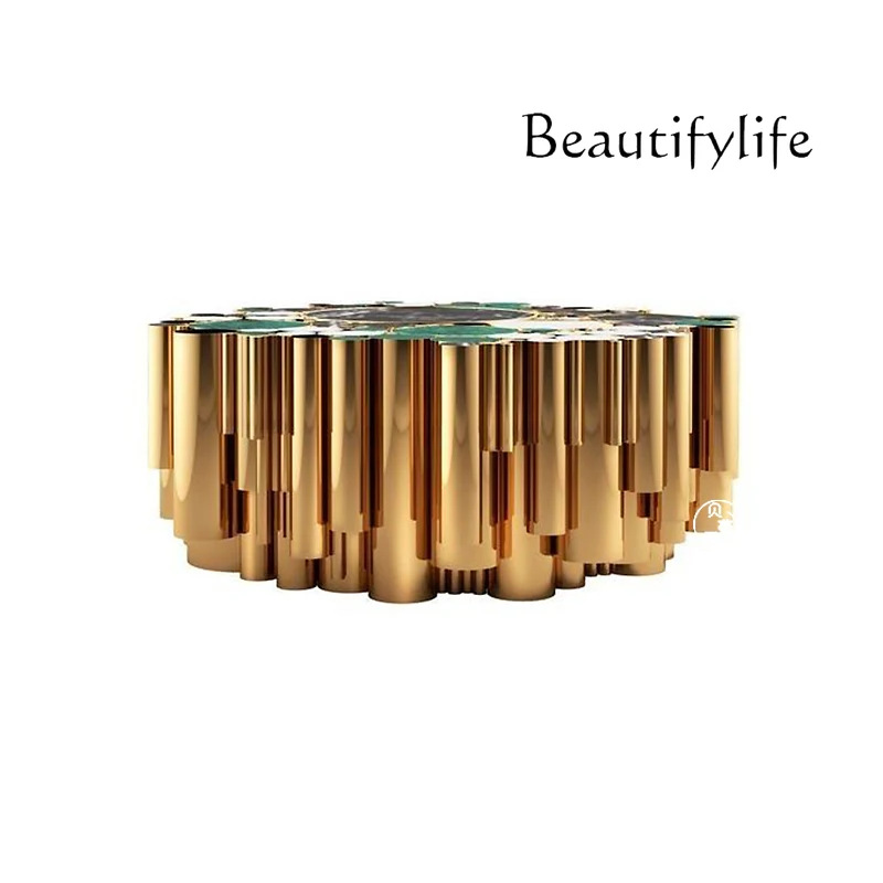 Italian light luxury marble coffee table designer high-end tea table high-end living room special-shaped tea table