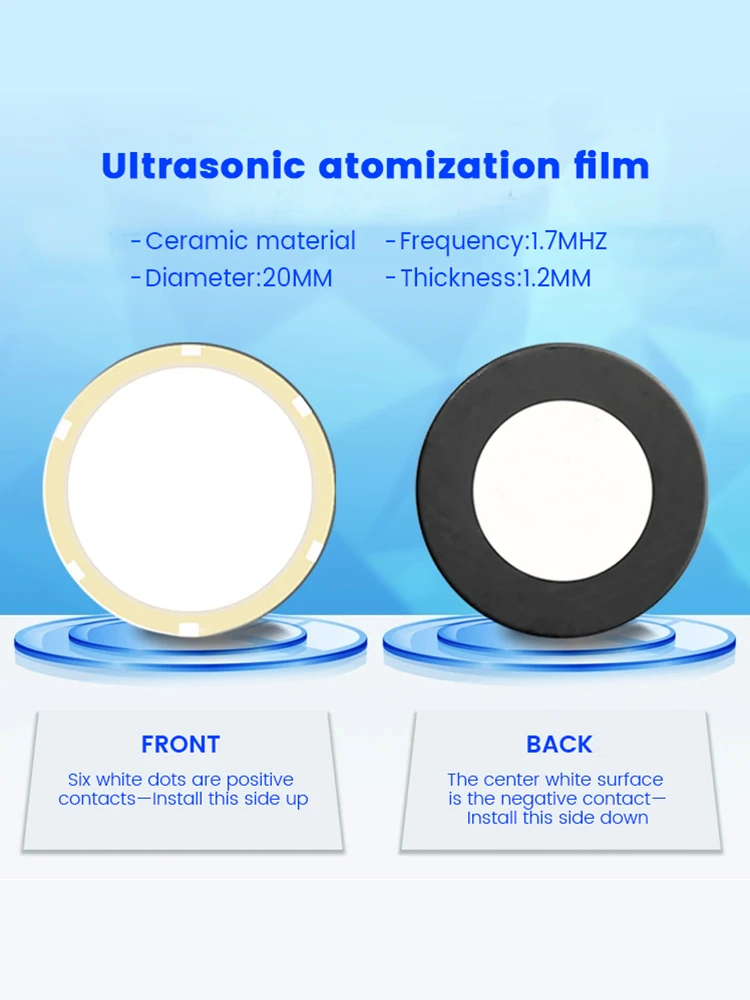 Brandneue 16MM20MM Ultraschall-Nebelhersteller-Keramikscheiben für Haushaltsluftbefeuchter, lange Lebensdauer, Ersatzteile – Detail 1