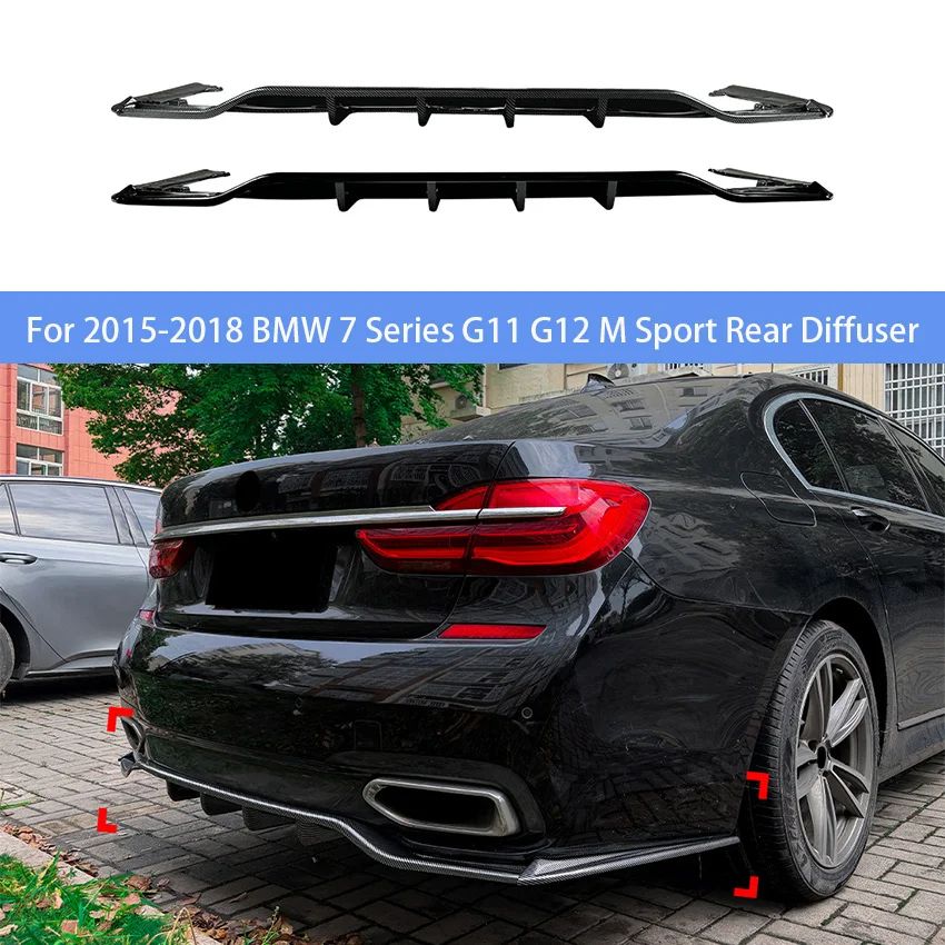 

For 2015-2018 BMW G11 G12 M Sport Rear Bumper Diffuser Lip Spoiler Splitters Cover Guard Apron Protector Kit Accessories
