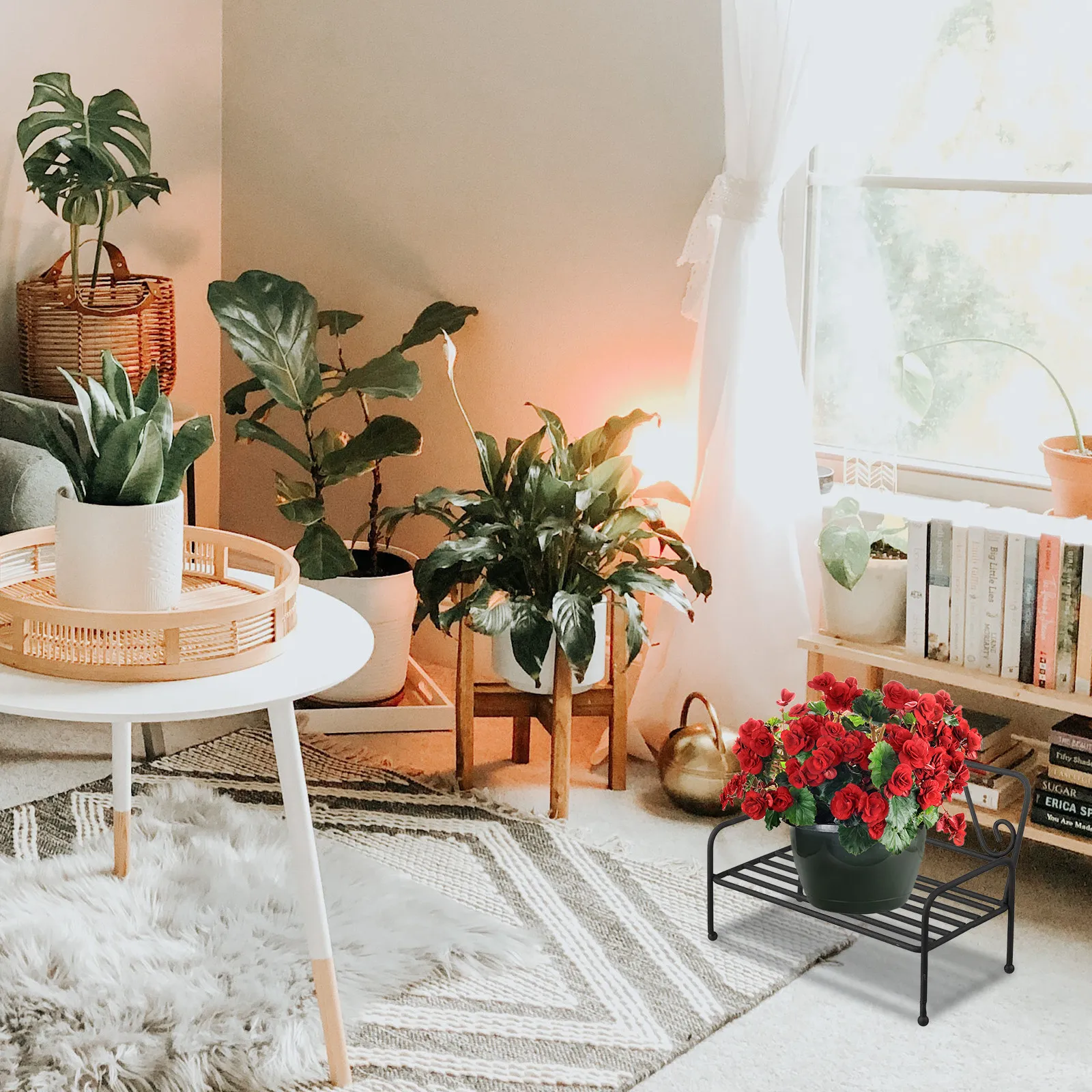 

1 шт. Металлическая подставка для цветов в форме стула, креативная, для дома и улицы, напольная полка-стеллаж для цветов