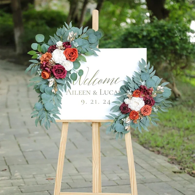 

85CM Artificial Chair Back Flower Wedding Floral Arrangement Arch Flower Door Lintel Flower Outdoor Party Decoration