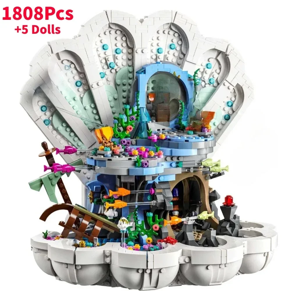 1808PCS The Mermaid Princess Royal Clamshell 43225 Collectible Adult Building Blocks Set Moc Bricks Toys For Girls Adults Gift