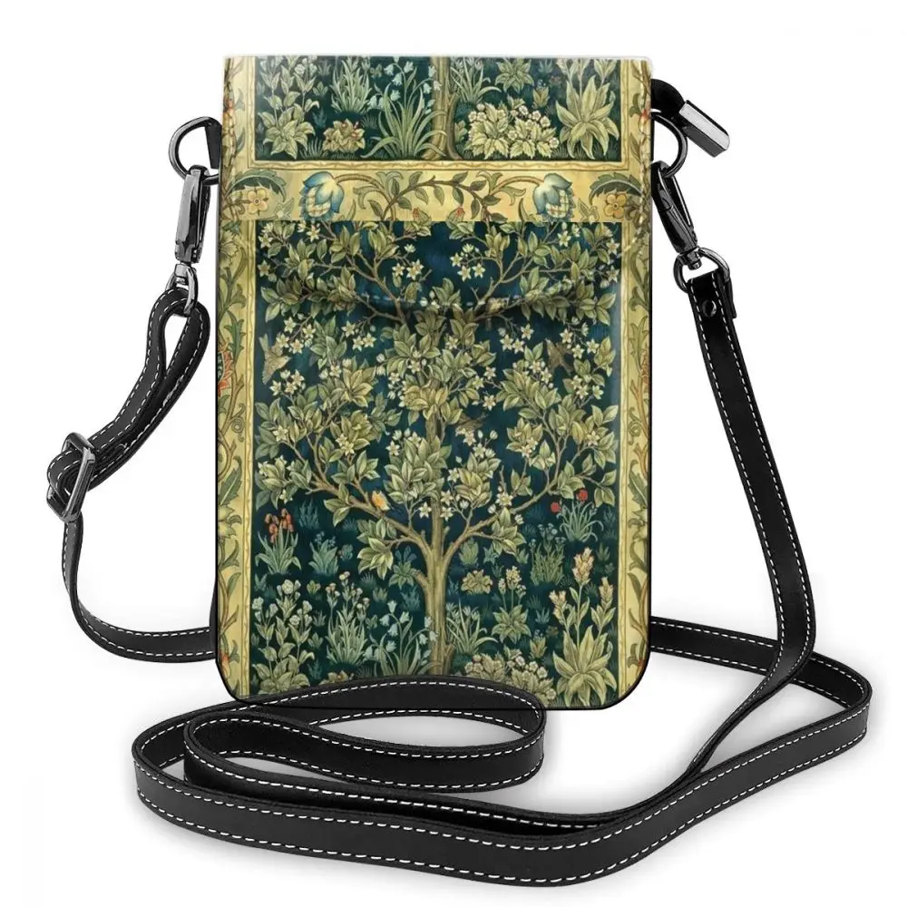 

William Morris Fabric Shoulder Bag Art William Morris Fabric Leather Bag Pattern Multi Purpose Women Bags Purse