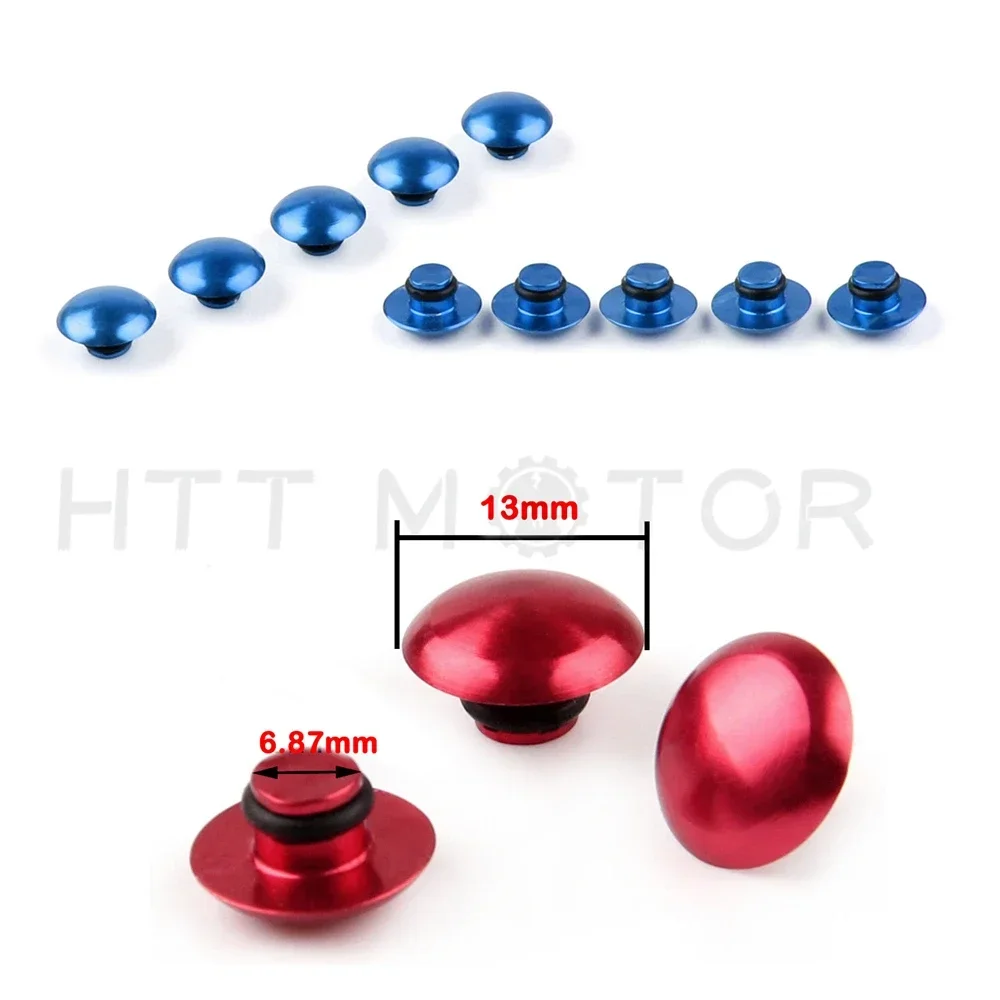 Tornillo hexagonal Universal para motocicleta, tapa de cubierta de cabeza para M8, 8MM, 10 piezas, azul/rojo/cromo