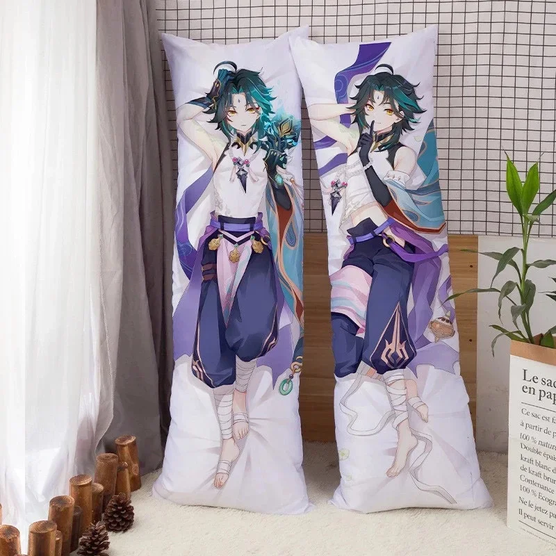 Funda de almohada Genshin Impact Dakimakura Xiao Peachskin abrazando el cuerpo, juego de Anime, funda de almohada Otaku, decoración del hogar