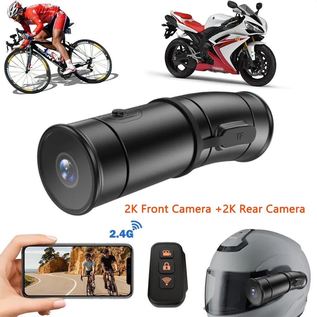 Full HD 2K Helmet Camera WiFi Dual UHD Wearable Bike Bicycle Action Cam Waterproof Motorcycle DVR Dash Cam Vlog Video Recorder