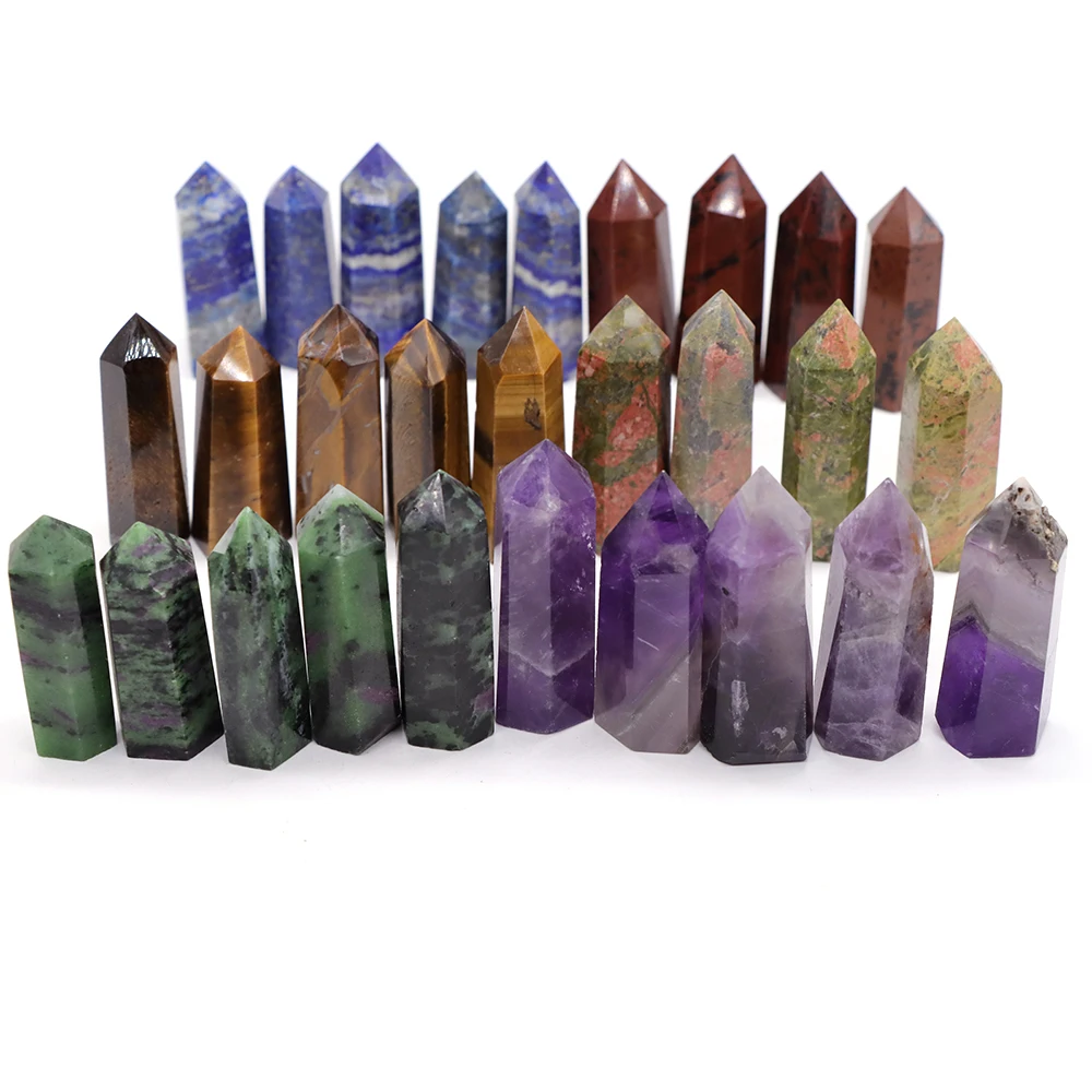Natural Stones Crystal Point Tower Amethyst Quartz Healing Gemstone Energy Ore Mineral Obelisk Home Ornaments Wand Wholesale