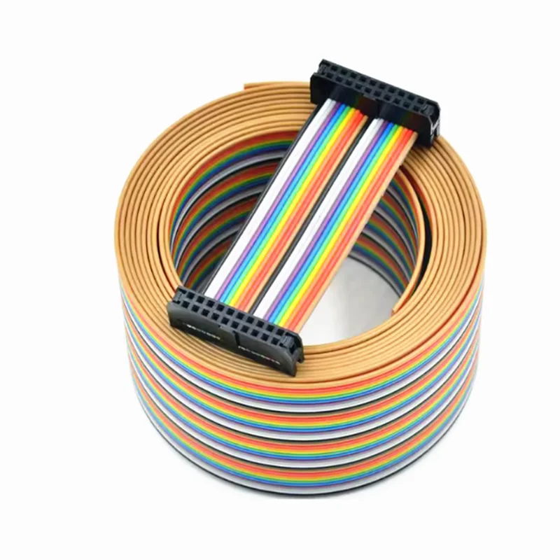 Fc Color Line 2.54 6/8/10/16/20/26/40/50 Pin Flat Ribbon Jtag Isp Download Data Cable Dc3 Idc Box Header Computer Connector Wire
