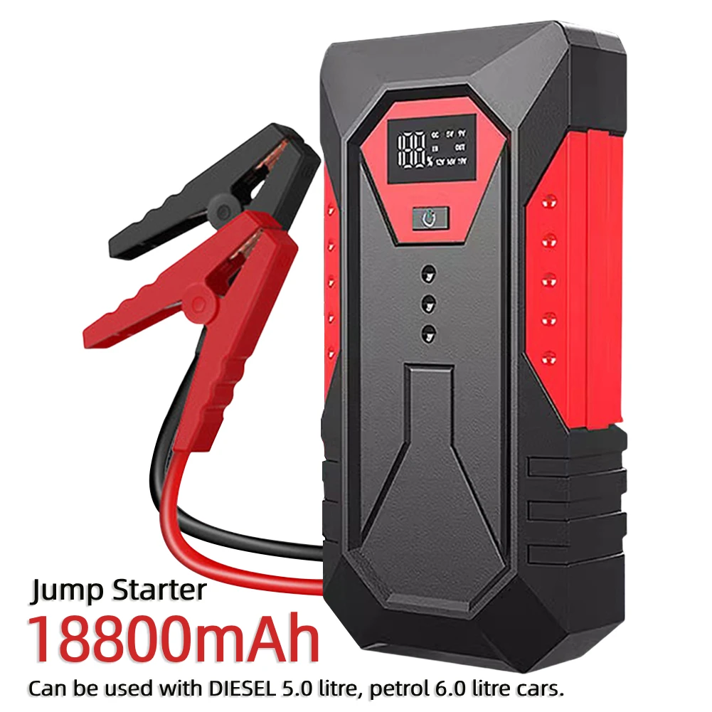 Car Jump Starter with LED Light Petrol Diesel Car Battery Charger 1200A Auto Battery Booster Buster 12V Car Emergency Booster