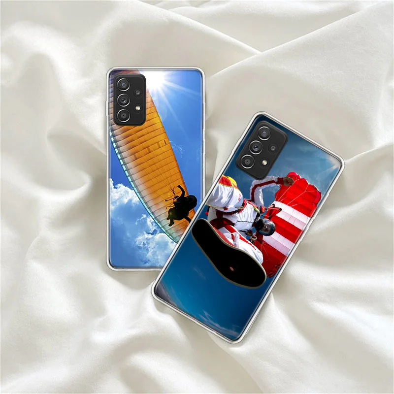 Extreme Adventure Parachuting Phone Case For Galaxy S25+ S10 S8 A16 Note 20 Ultra 10 Lite 9 8 Samsung A15 A25 A35 A55 A05S M21 M