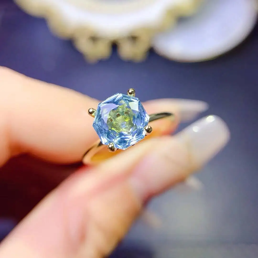 KJJEAXCMY New style Jewelry Natural Women's Topaz ring 925 silver inlay Colorful and splendid Crystal pure fire flash explosion