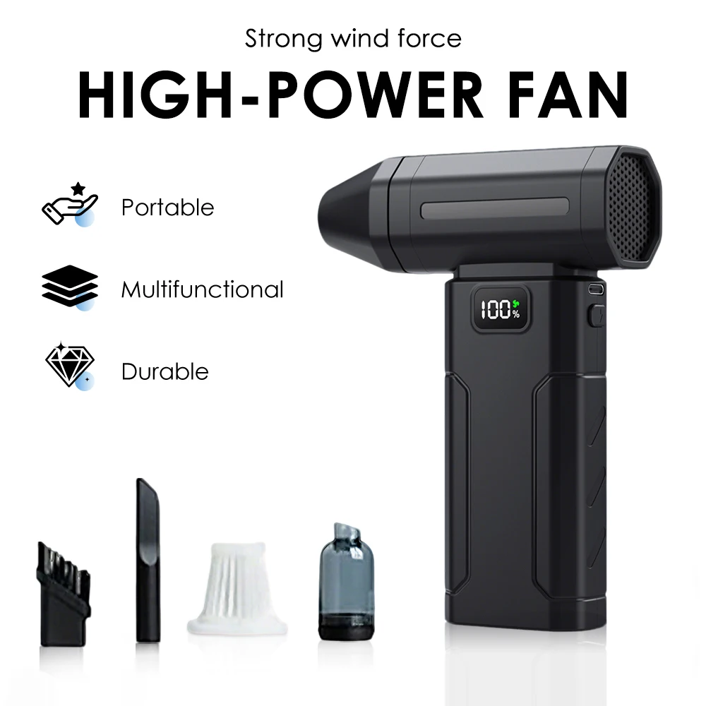 

Wireless Jet Fan Brushless Motor Powerful Air Blower Car Cleaning Rechargeable Blower Portable Fans Camping Outdoor Air Duster