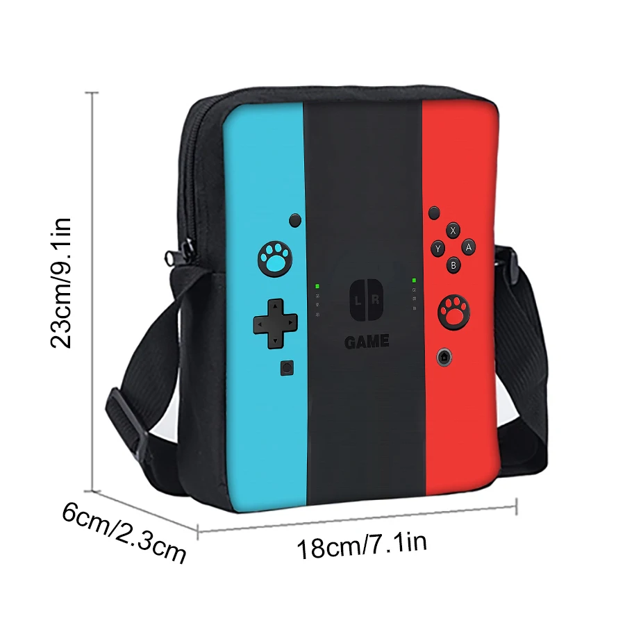 New Games Console Pattern Crossbody Bags For Boy/Girls Best Gifts 2D Flat Cartoon Crossbody Purse Teenagers Messenger Bag