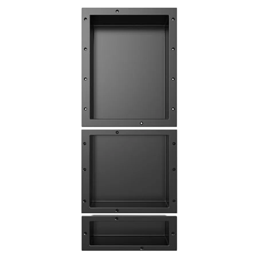 

Душевая ниша из SMC-материала 40x20+14+6x16 дюймов, готовая к укладке плитки, черная
