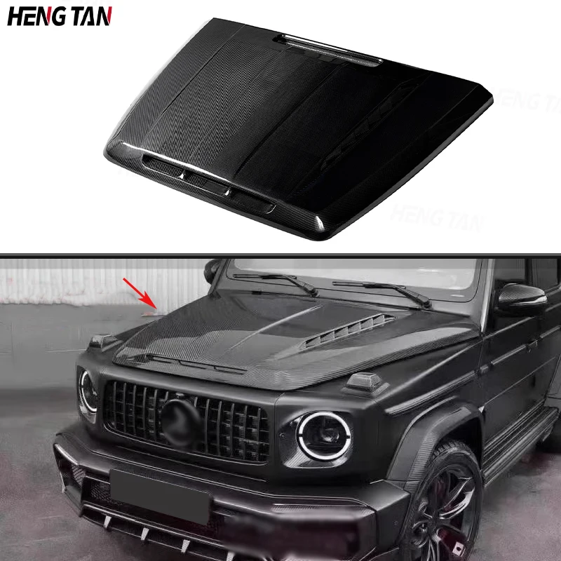 Carbon Fiber For Mercedes Benz G Class W464 2019+ Car Front Bumper Engine Cover Hood Bonnet Vent Parts Upgrade Body kit