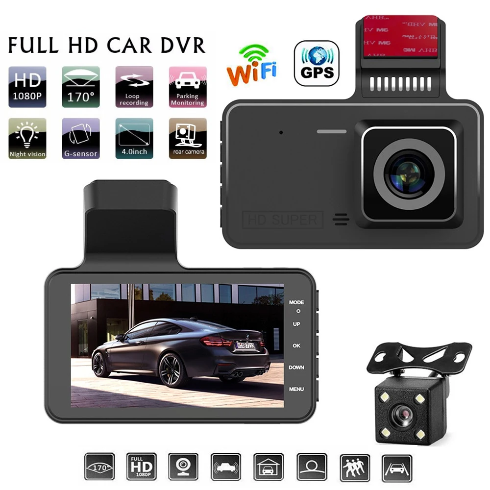 

Car DVR 1080P Vehicle Video Recorder WiFi GPS Dash Cam Rear View Car Reverse Camera Auto Night Vision Vehicle Black Box Dashcam