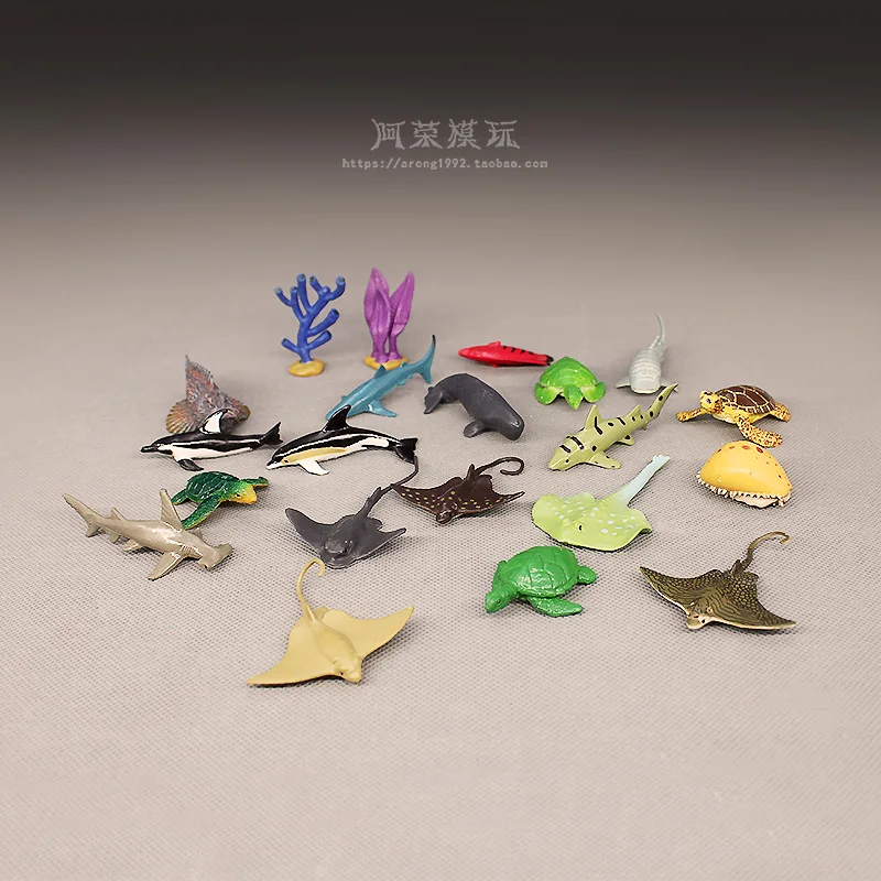 Sea World Simulated Fish Animal Model Ray Turtle Shark Action Figures Miniature Ornament Accessories Creative Figurine Toys
