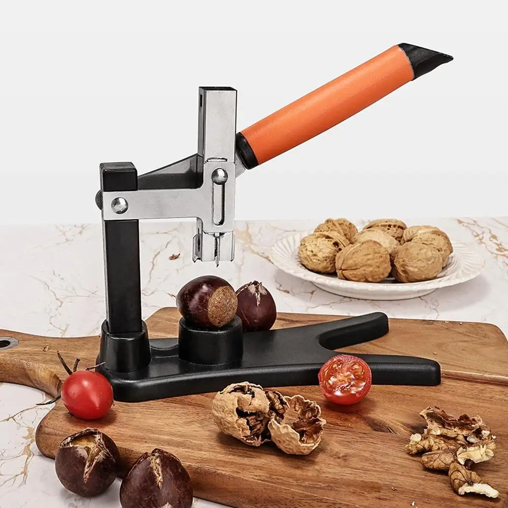 1pc Nut Chestnut Sheller Plastic Metal Ergonomic Manual Press Labor Saving Safe Non Slip Multifunctional Durable Kitchen Tools