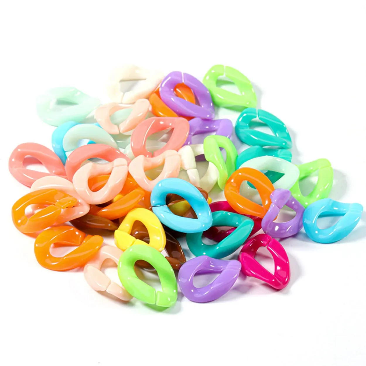 

50pcs 23x16mm Acrylic Oval Chain Open Link Connectors DIY Jewelry Making