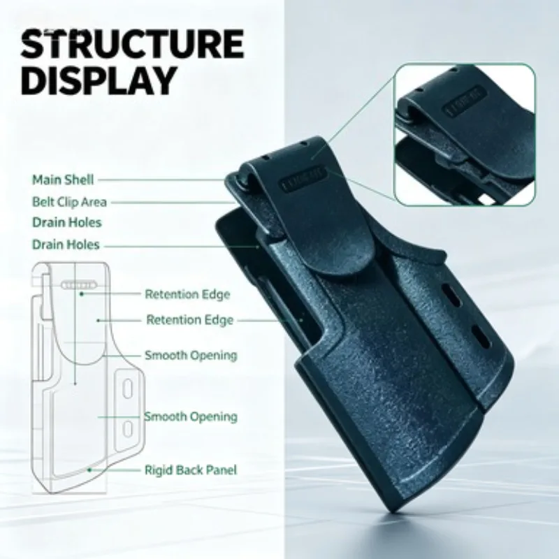 Universal Plastic Quick Draw Palm Model Carry Shell Portable Wear Resistant Design G17 G18 Hobby Parts