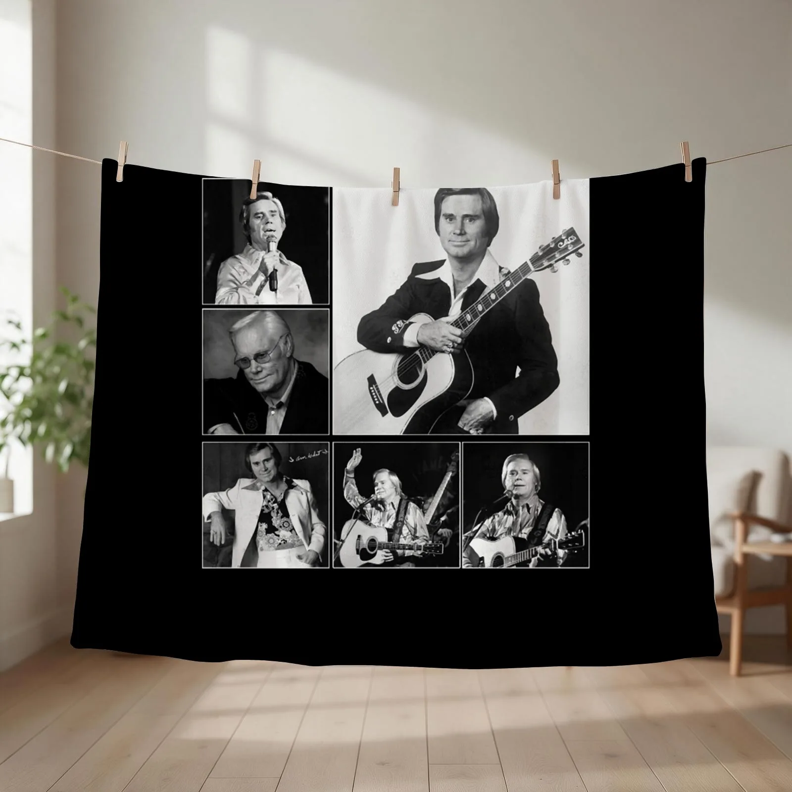Vintage George s Jones Love Gifts For Womens Mens Throw Blanket couch cozy soft plush fuzzy picnic outdoor blanket