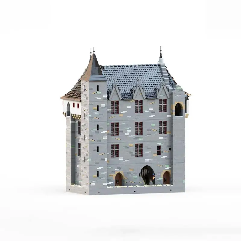 MOC Edifici famosi Grande Gatehouse Castle Architettura modulare Blocchi di costruzione Giocattoli di modello Regalo di mattoni