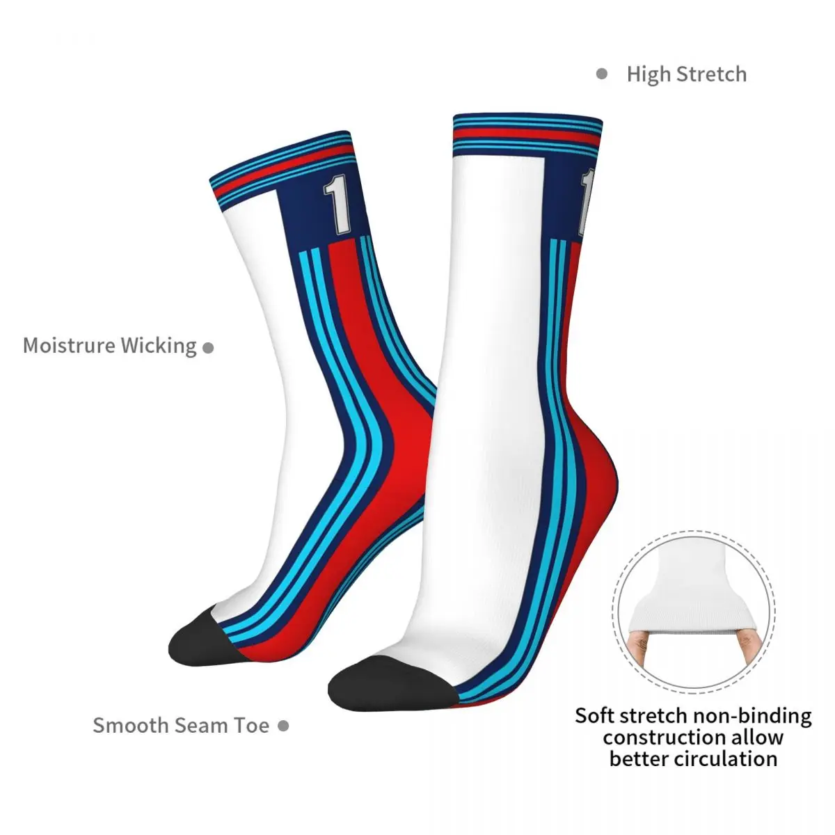 Martini Racing Livery Socks Harajuku Super Soft Stockings All Season Long Socks Accessories for Unisex Birthday Present