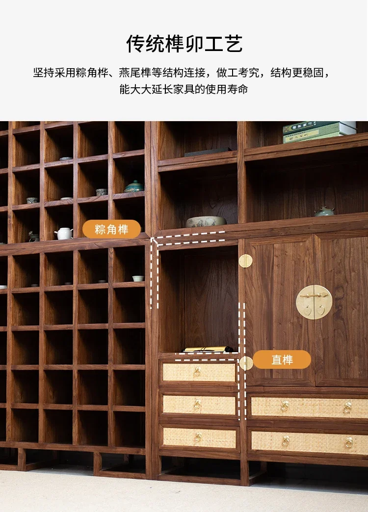 

Новая китайская книжная полка/стеллаж из черного ореха HHHHBlack Walnut