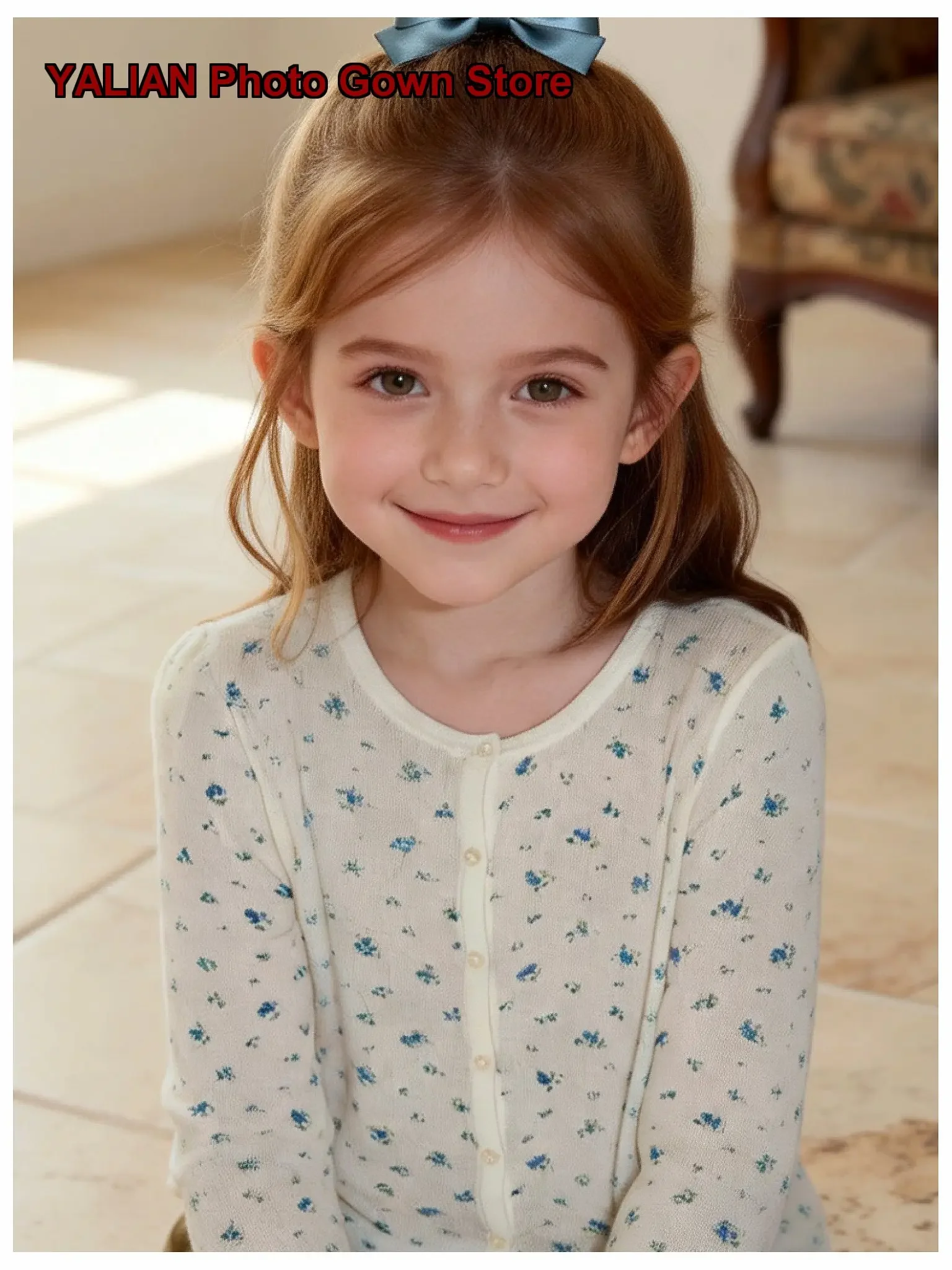 Girls Knit Cardigan Floral Print Casual Top for Young Girls Autumn Kids