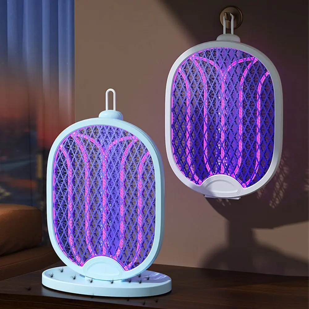

2 in 1 Electric Mosquito Swatter Portable Anti Mosquito Fly Bug Zapper Security Net USB Rechargeable Mosquito Killer Lamp