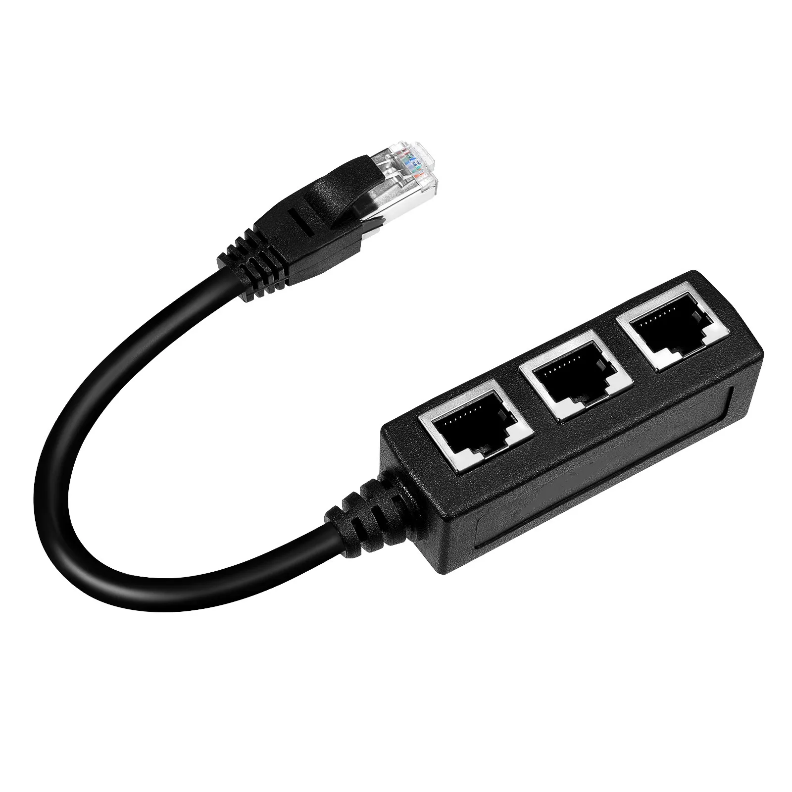 Rj45 Ethernet Splitter 1 to 3 Port Network Splitter Adapter for Laptop Desktop TV Router Set Top Box Cable Extension Stable