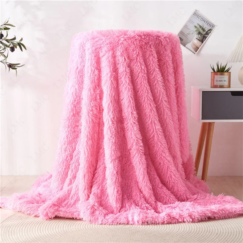 Überwurfdecke aus Kunstfell, weiche, flauschige Überwurfdecke für Sofa, Bett, lange Plüsch-Tagesdecke, Bettdecke, Geburtstag, Weihnachten, Geschenk