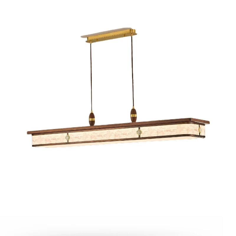 [Palace Que] Song-style Aesthetic Restaurant Chandelier New Chinese Black Walnut Chinese Style Bar Table Tea Room Lamp