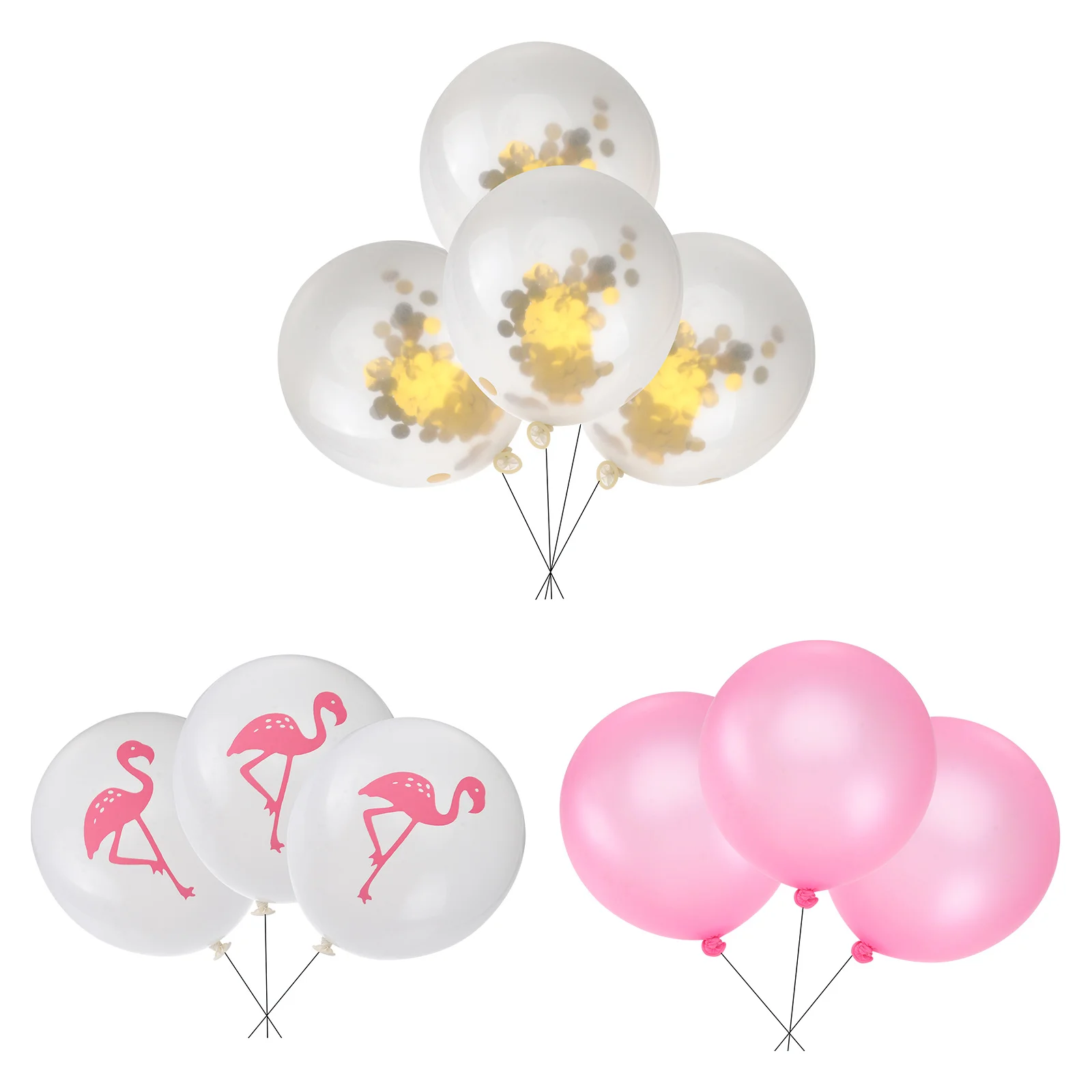 

10Pcs Flamingo Print Pink Golden Sequins Balloons Set Latex Balloons Birthday Party Supplies Wedding Decorations