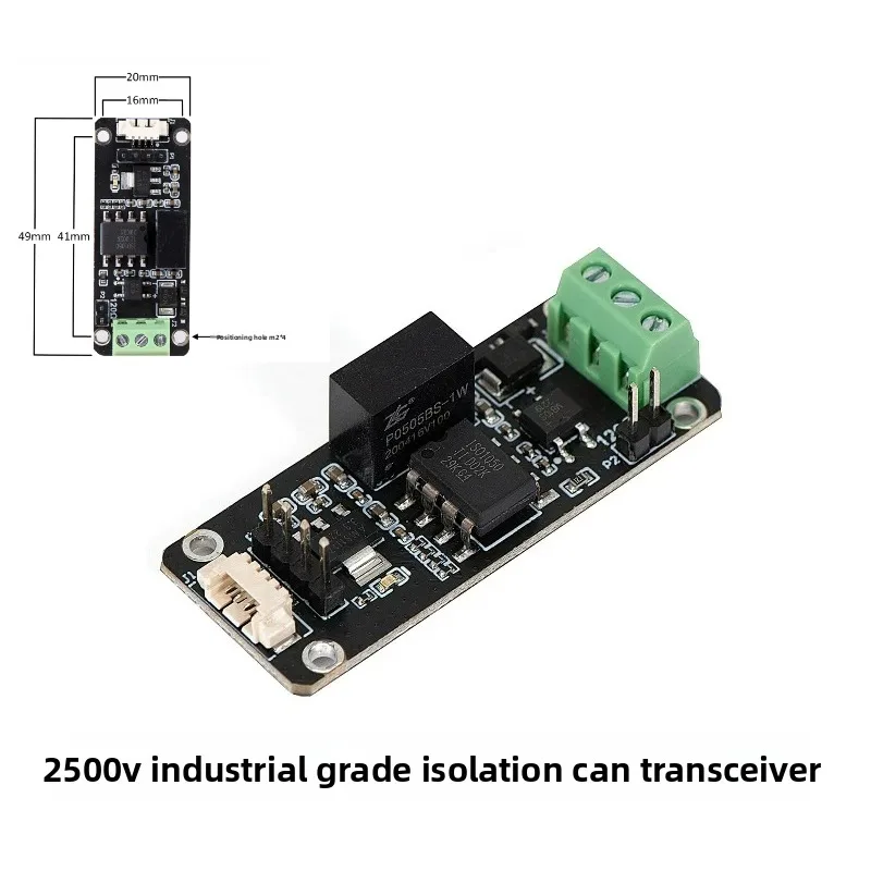 Industrial grade 2500V electrically isolated CAN transceiver module, ISO1050 CAN bus communication module