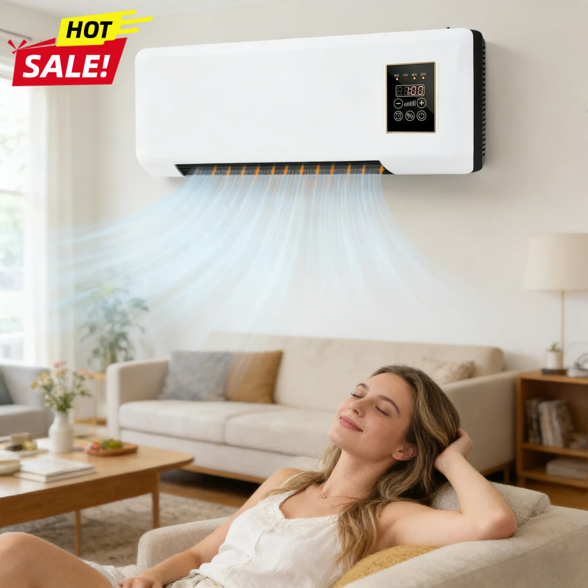 

Портативный кондиционер-обогреватель 2000 Вт, настенный, с функцией охлаждения и обогрева, широким углом обдува, умным сенсорным пультом ДУ для дома, автофургона, кемпинга