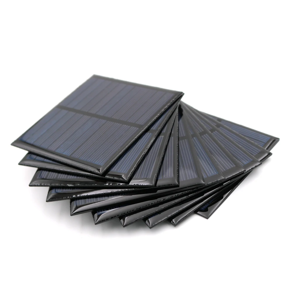 10pcs Solar Panel 5.5V Mini Solar System DIY For Battery PV Cell Phone Chargers Portable 70mA 80mA 100mA 110mA 160mA 180mA 291mA