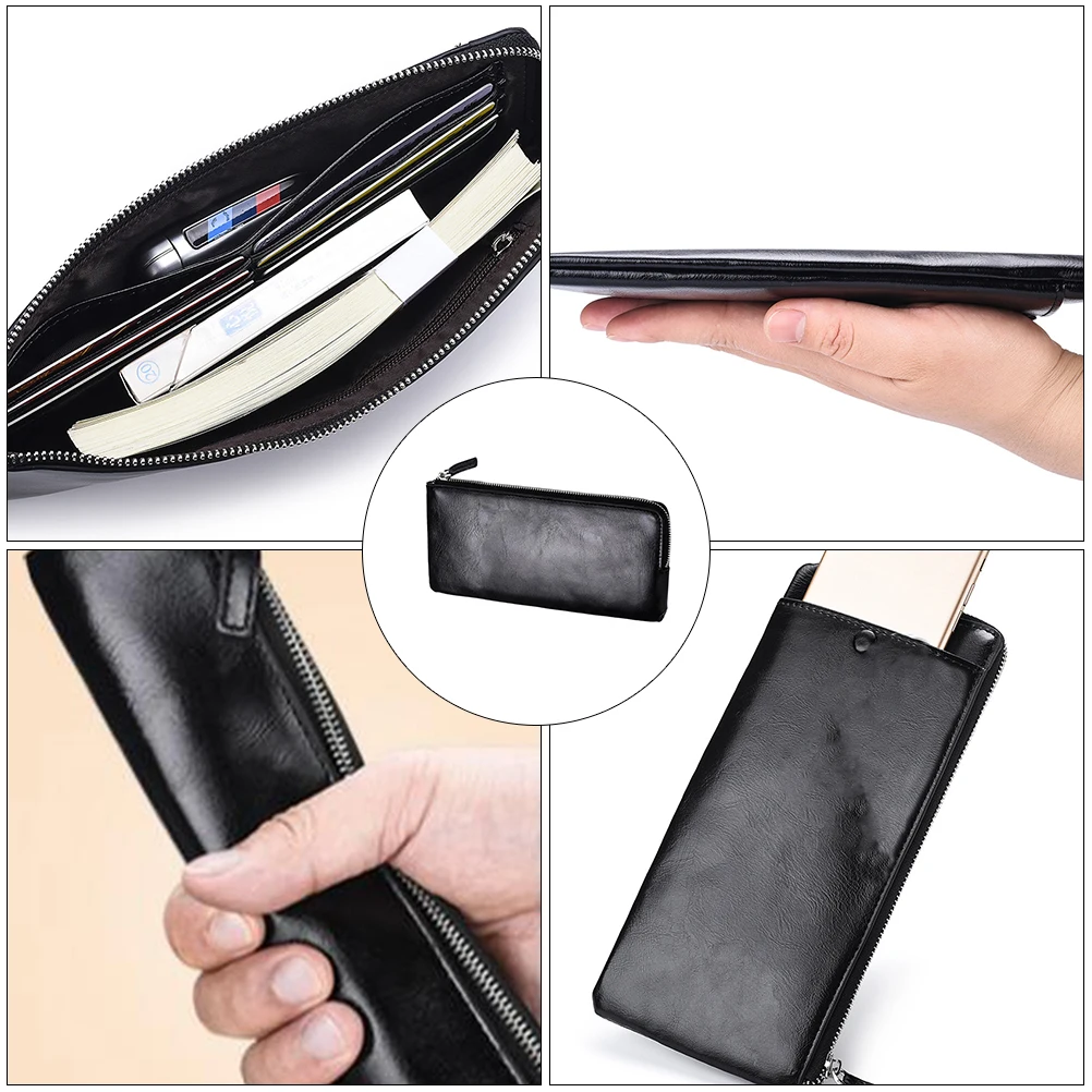 1Pcs Long Men Wallet Smooth Multifunctional Purse for Coins Bills Receipts Fashionable Gift for Male Friends Long Men Wallet