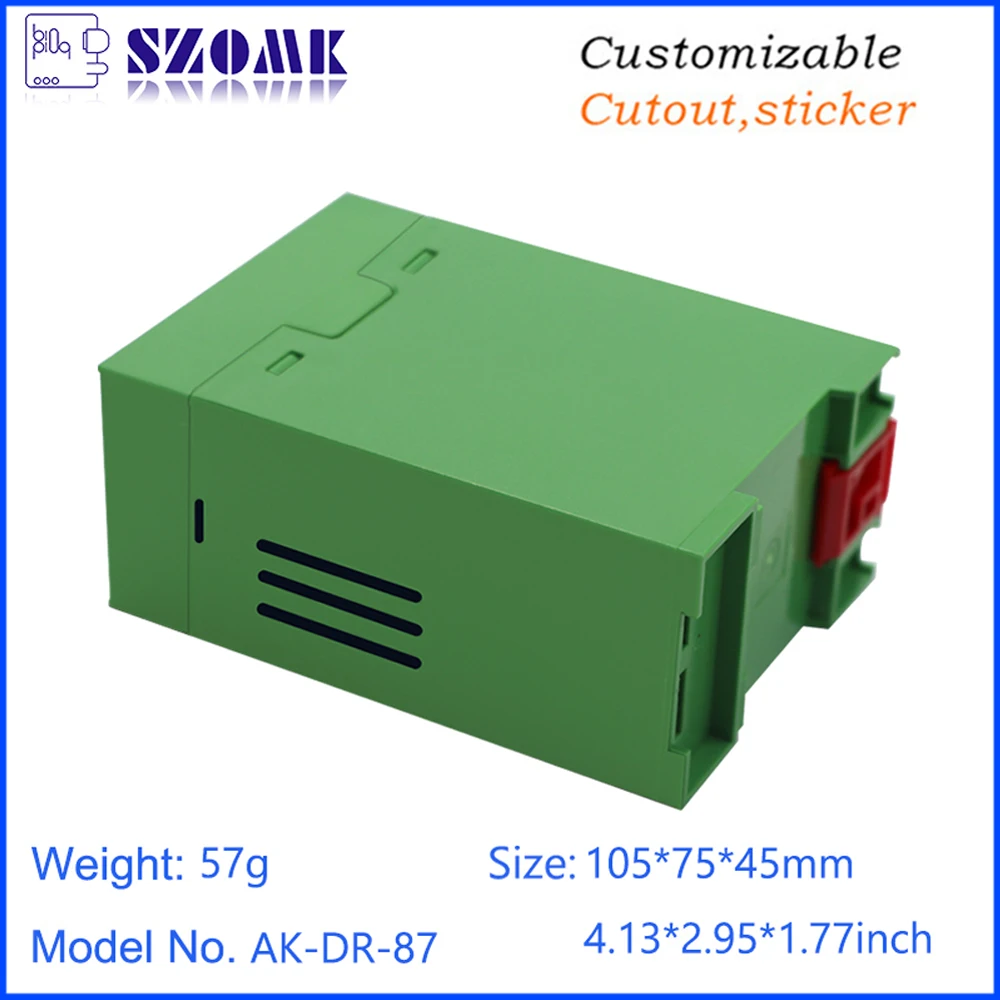 ABS Plastic Din Rail Enclosures flame retardant material UL-94-V0 105*75*45 mm Industrial Control Electronic Box with Clips