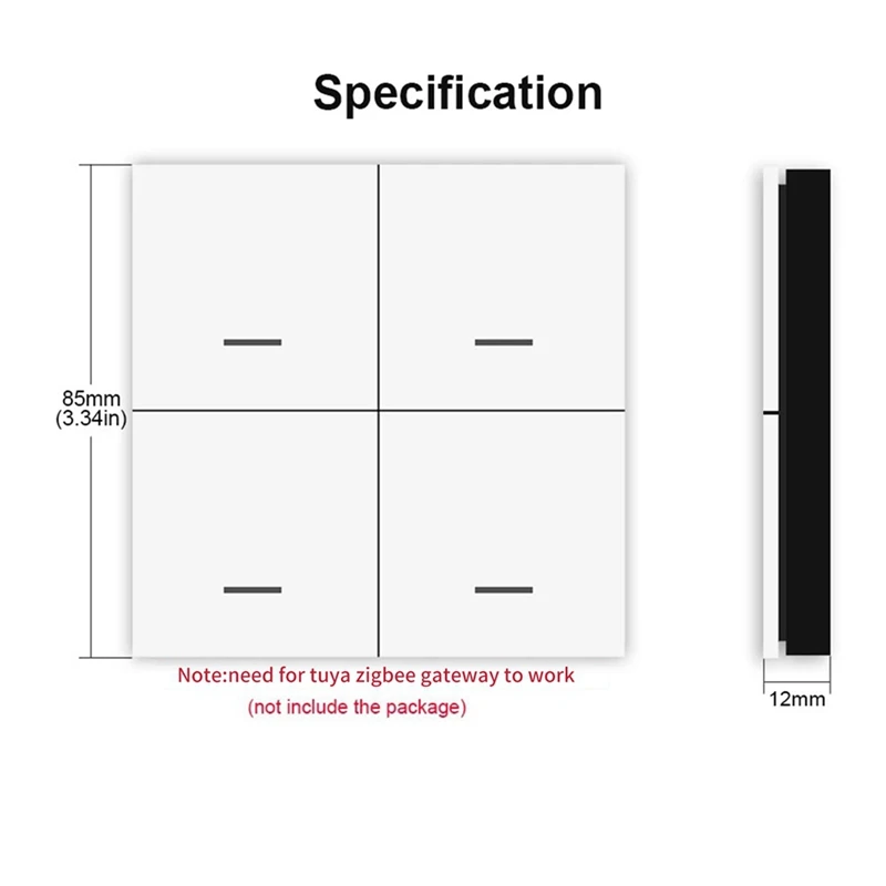 Graffiti Zigbee Scene Switch Zigbee Scene Switch ABS Zigbee Scene Switch 4-Button Scene Switch Support Home Assistant