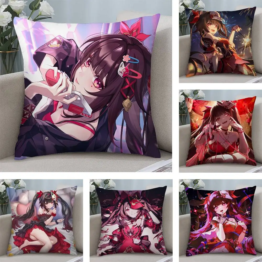 

h- Honkai Star Rail Sparkle Pillow Case Plush Fabric Soft Pillowcase Double Sided Print Cushion Cover Household Gifts