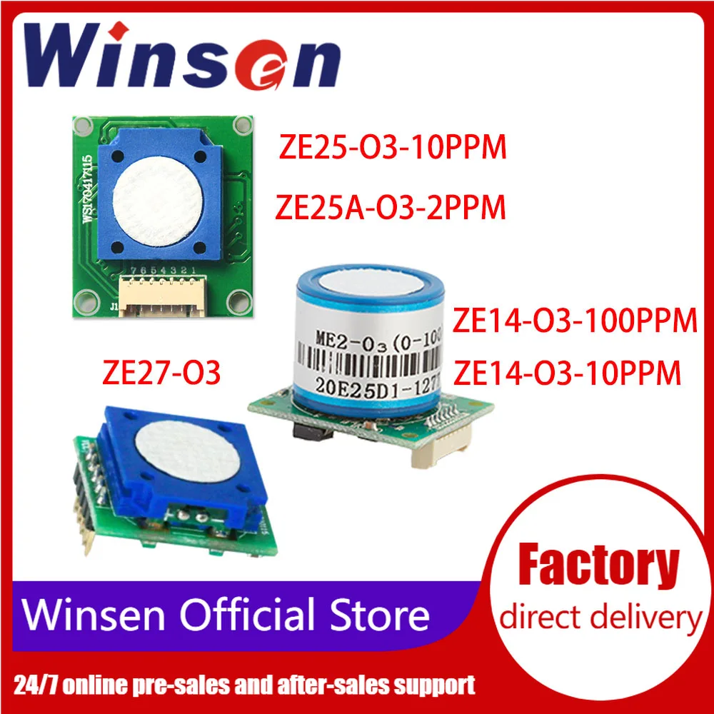 2pcs Winsen ZE25-O3/ZE25A-O3/ZE14-O3/ZE27-O3 Civil O3 Sensor Modules Ozone Sensor Range of 0-10ppm/0-2ppm UART Output