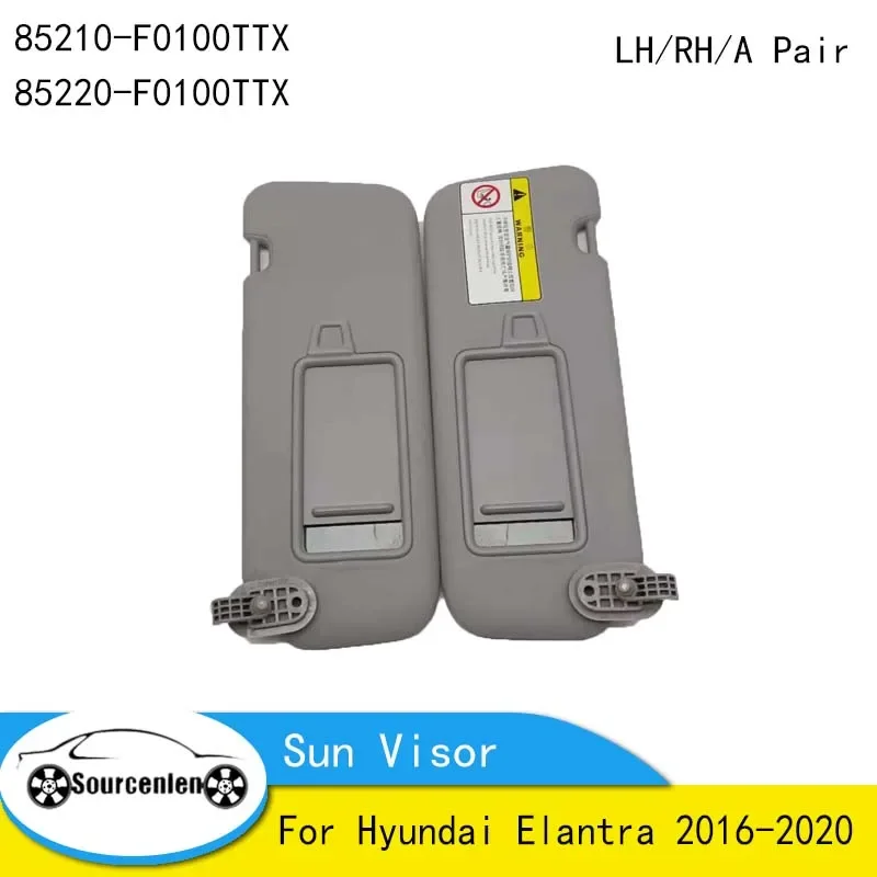 For Hyundai Elantra 2016-2020 Sun Visor Light Baffle Cosmetic Mirror OEM 85210-F0100TTX 85220-F0100TTX