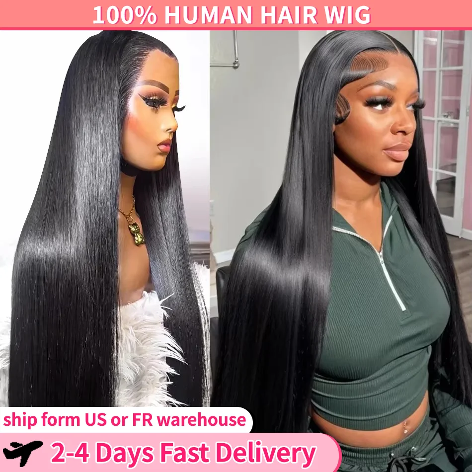 Human Hair Wigs Straight 13x4 13x6 HD Lace Frontal Wig Remy HD Lace Front Wig Pre Plucked 180 Density For Women Lace Closure Wig