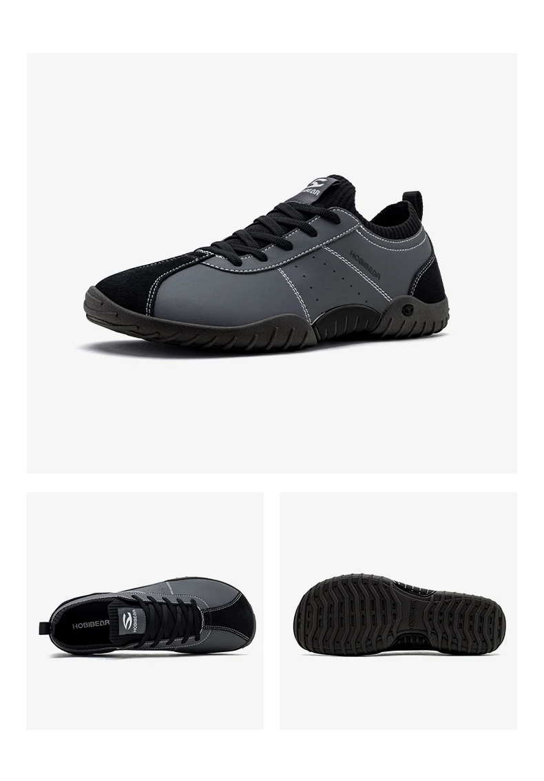 HOBIBEAR Sneaker mit breiter Zehenbox für Herren und Damen, minimalistische Wanderschuhe aus Kunstleder, leichte Schnür-Freizeitsneaker – Detail 20