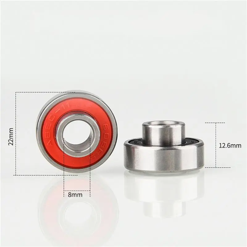 40Pcs 608-2RS Longboard Integrated Bearing Skateboard Wheel Bearing Inline Roller Skate Bearing 8X22X12.6Mm,Red view 6