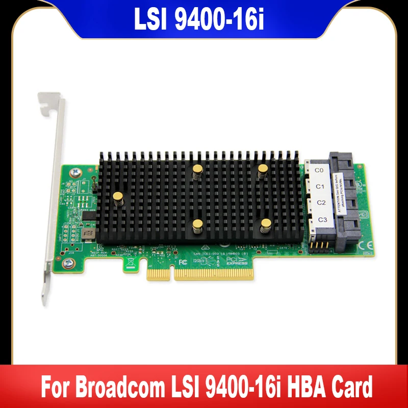 

For Broadcom LSI 9400-16i HBA Card 05-50008-00 12Gbps SAS SATA PCIe NVME RAID Card 16 Port Tri-Mode Storage Adapters Controller