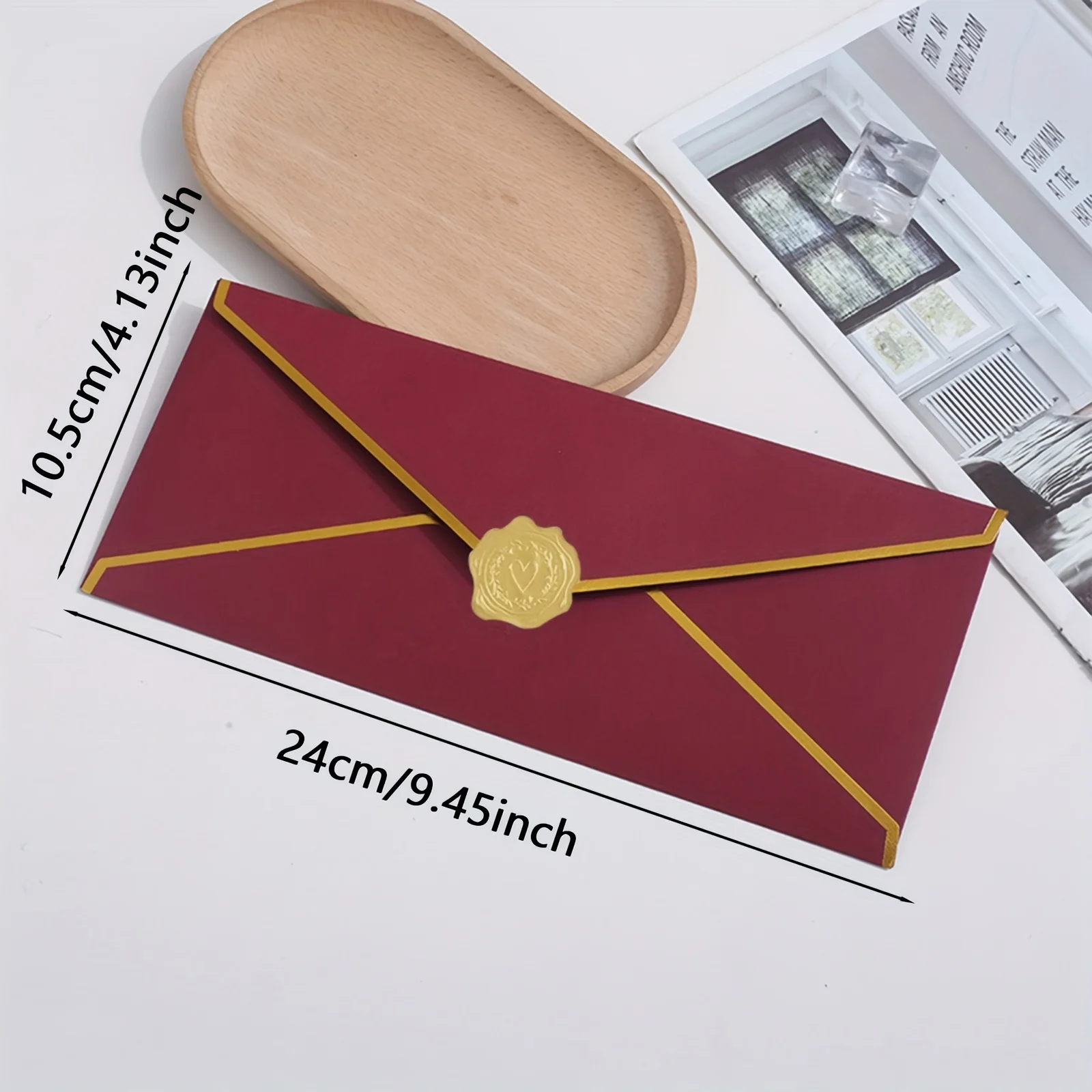 10 قطعة 240x105 مللي متر المغلف الغربي الذهبي حواف لدعوات الزفاف بطاقة بريدية المغلفات عالية الجودة الأعمال هدية التعبئة #6