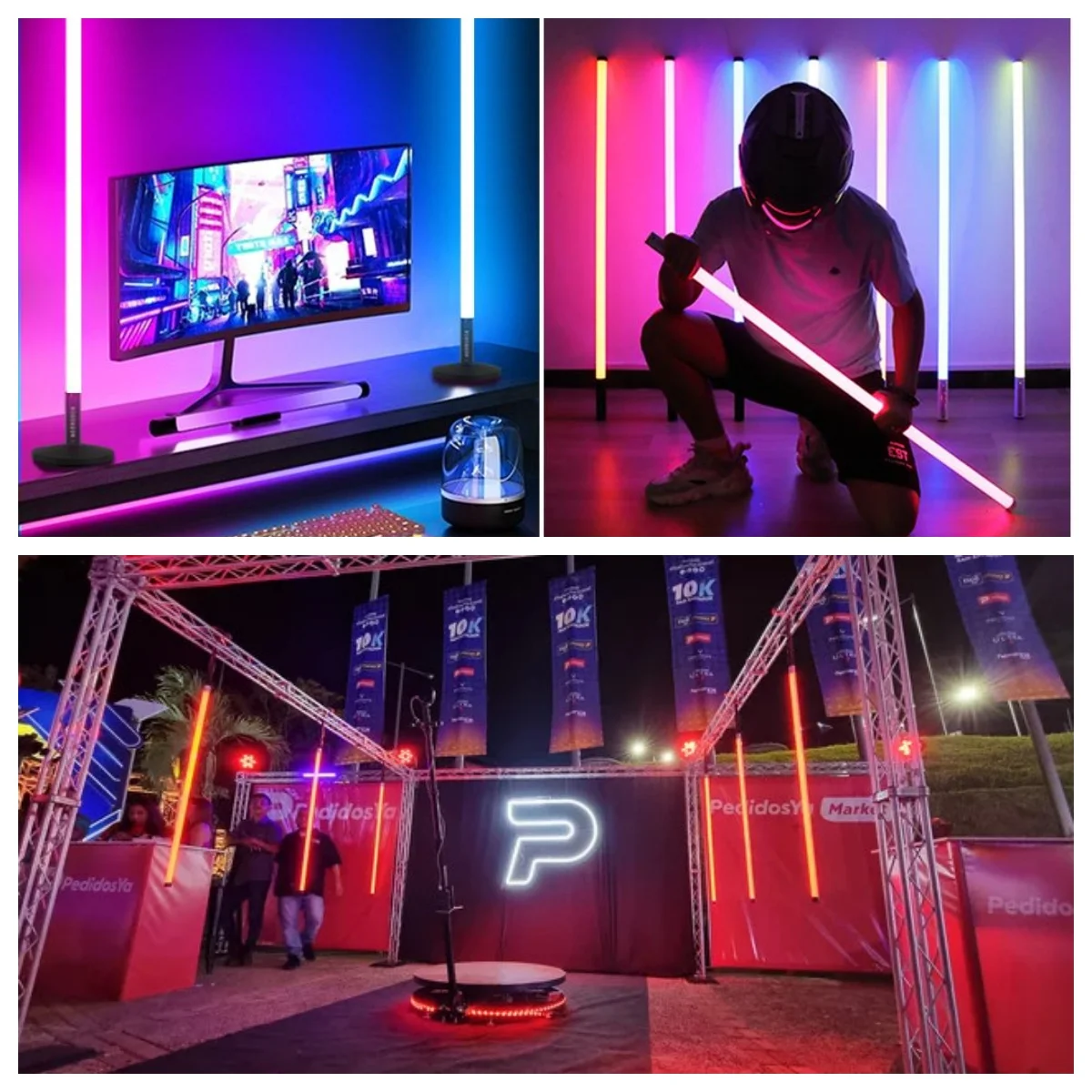 Factory 6 Pack Led RGBW Light TL-130Pro 4800mah 36w Smart APP Control Neon Light Bar Tube for 360 Photo Booth Dj Studio Video